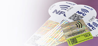 Short-distance verification with TRUSTCONCEPT® NFC labels Sample pack of TRUSTCONCEPT® NFC labels